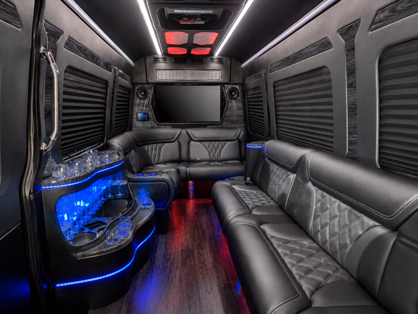 bloomington 50 passenger party bus interior