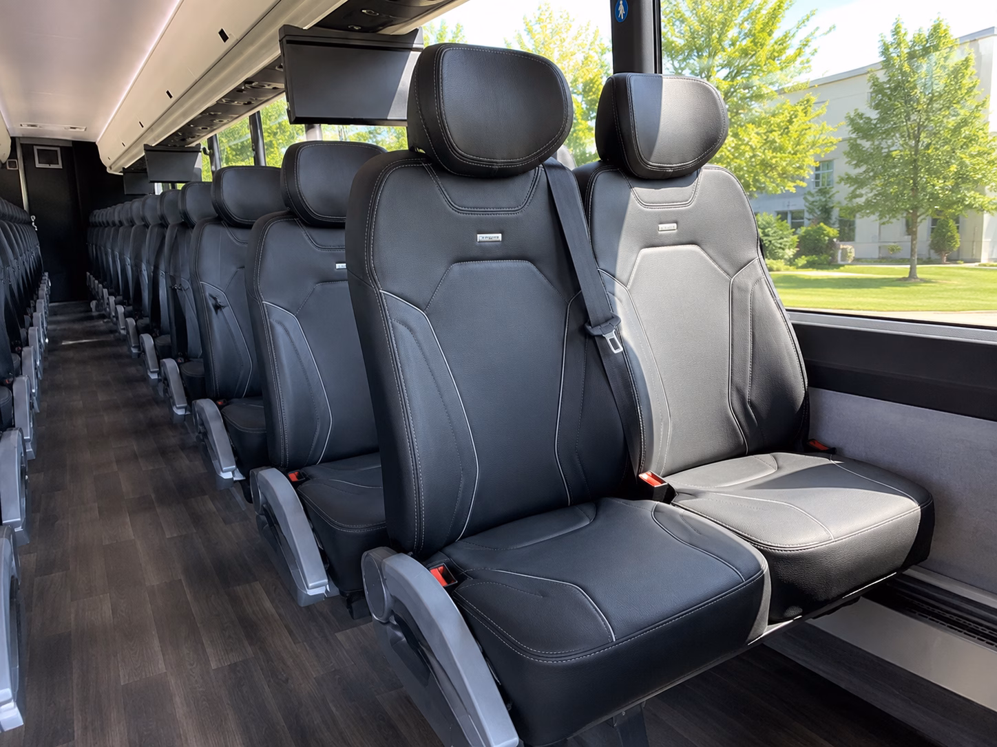 bloomington charter bus rental interior